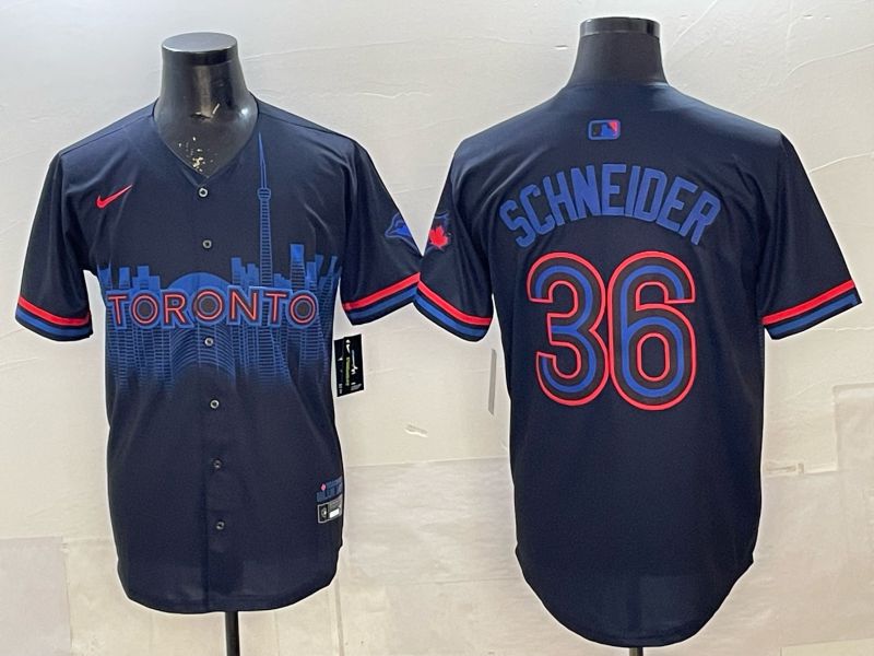 Men 2025 Nike Toronto Blue Jays #36 Schneider Blue Game MLB Jersey 012